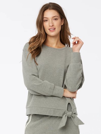 NYDJ Tie Front Sweatshirt - Light Heather Grey product