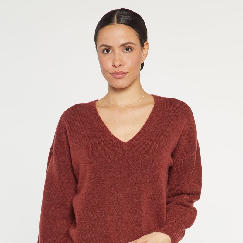 Shop Nydj V-neck Sweater In Red