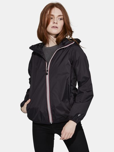 O8 Lifestyle Sloane - Black Full Zip Packable Rain Jacket product