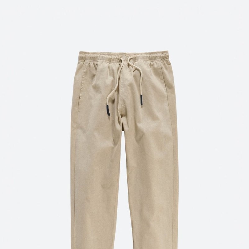 Shop Oas Beige Linen Long Pants In Brown