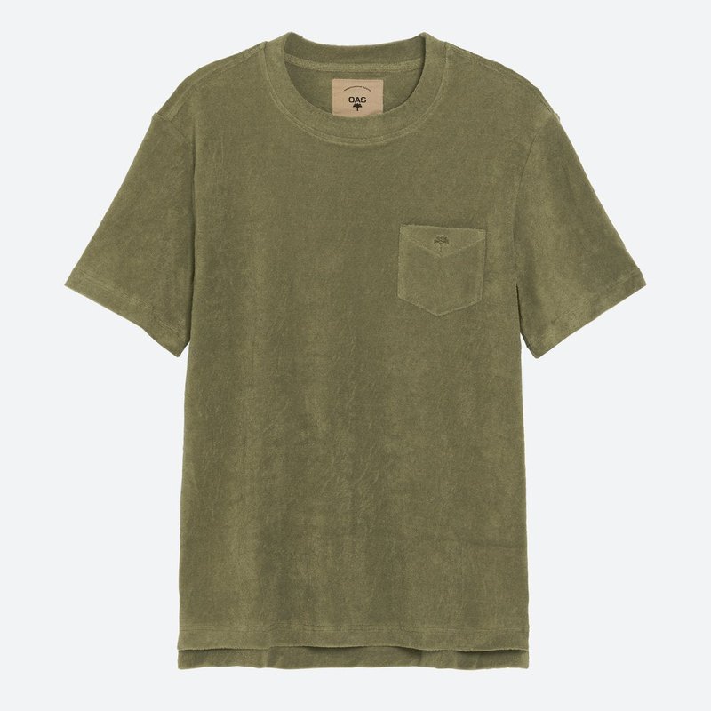 Oas Solid Terry Tee In Green