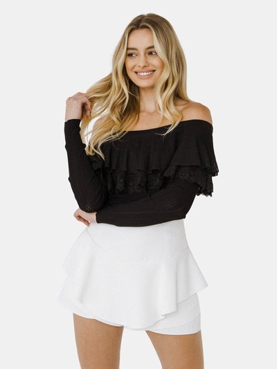 Objectrare Lace Ruffle Off-The-Shoulder Top product