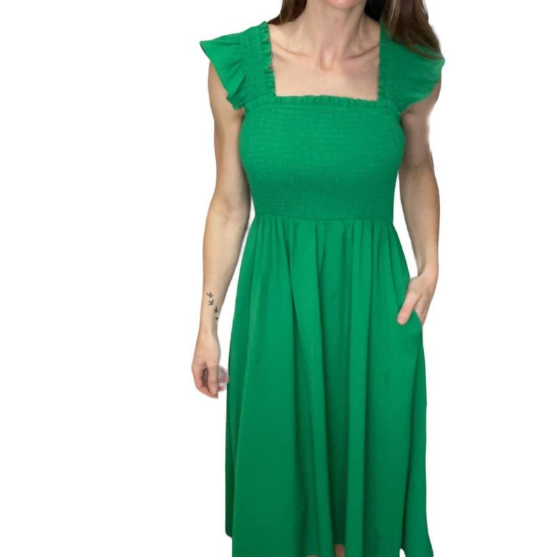 Shop Oddi Kelly Midi Dress In Green