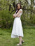 Claudette Dress in White Cotton Eyelet