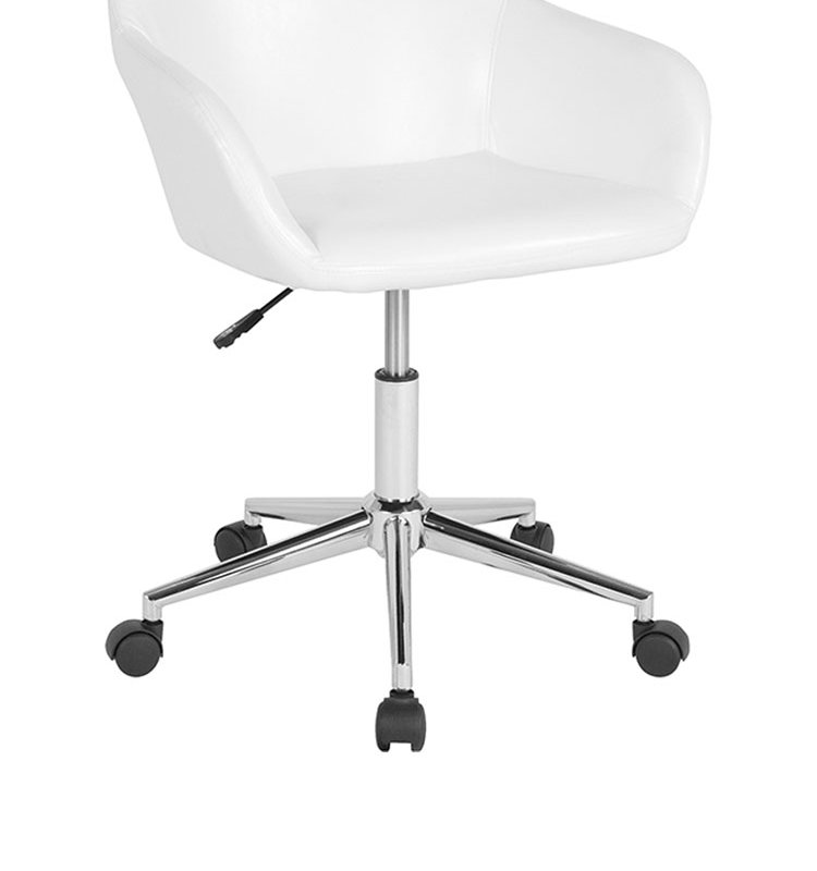 Offex Cortana Home And Office Mid-back Chair In White Leathersoft