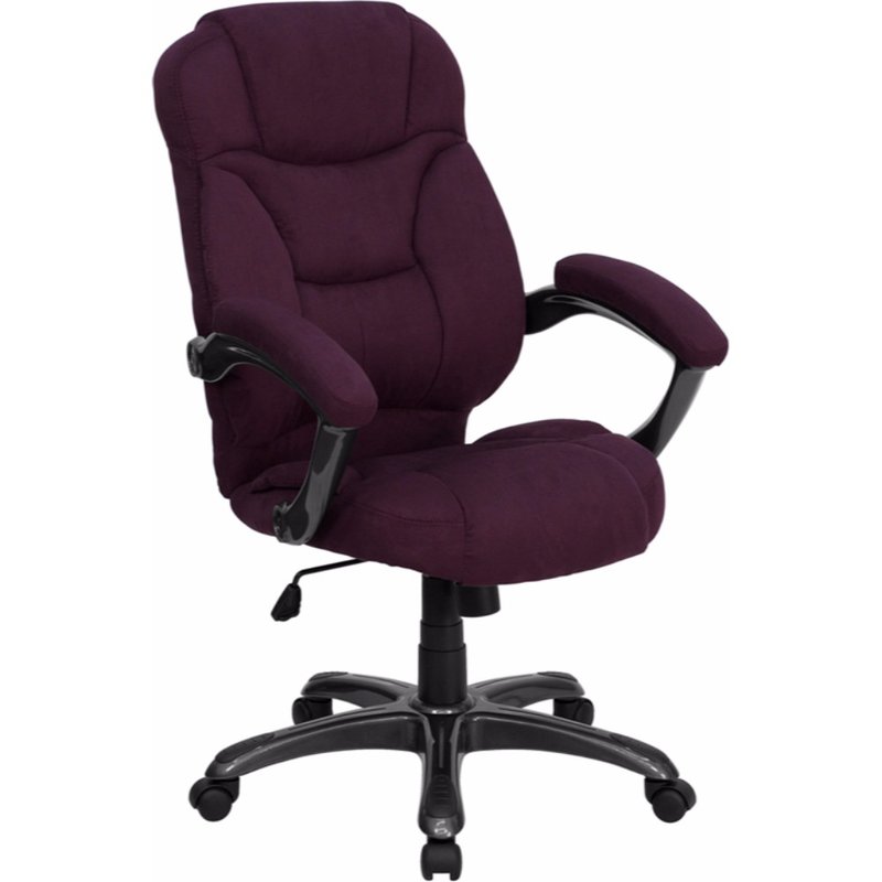 Offex High Back Grape Microfiber Contemporary Executive Swivel Ergonomic Office Chair With Arms