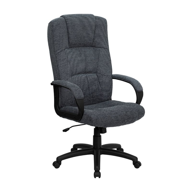 Offex High Back Gray Fabric Executive Swivel Office Chair With Arms