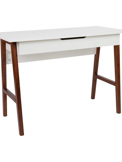 Offex Home Office Writing Computer Desk with Drawer - Table Desk for Writing and Work, White/Walnut product