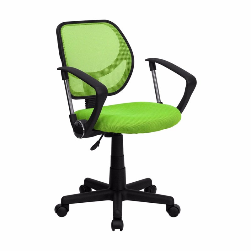 Offex Low Back Green Mesh Swivel Task Office Chair With Arms