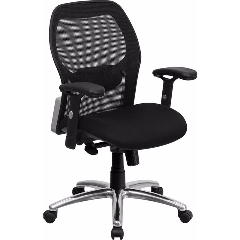 Offex Mid-back Black Super Mesh Executive Swivel Office Chair With Knee Tilt Control And Adjustable