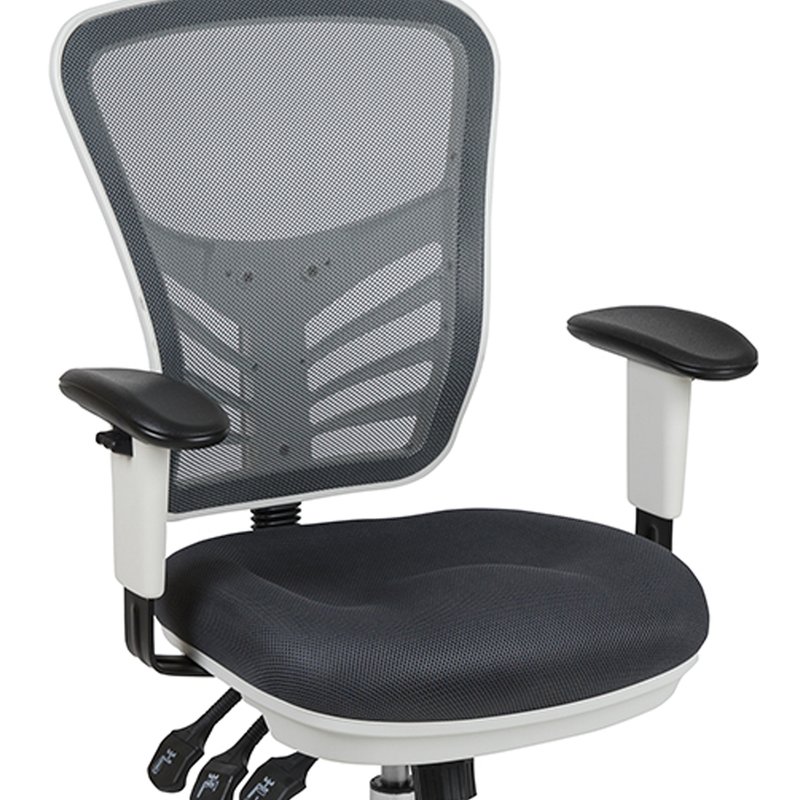 Offex Mid-back Dark Gray Mesh Multifunction Executive Swivel Ergonomic Office Chair With Adjustable