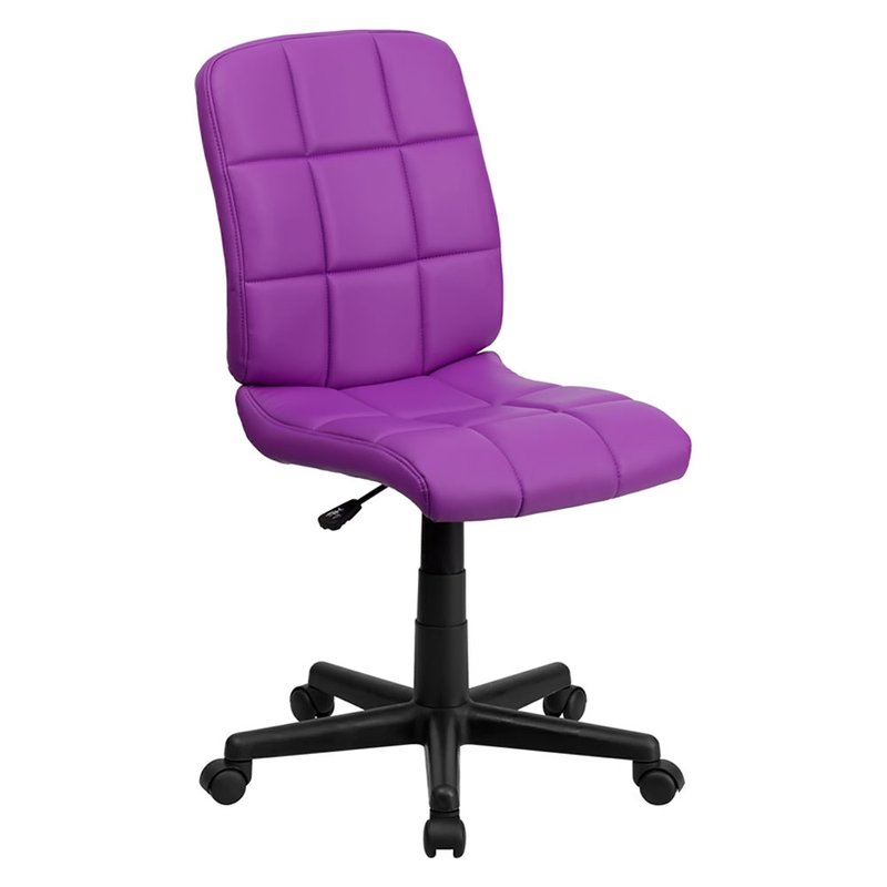 Offex Mid-back Purple Quilted Vinyl Swivel Task Office Chair
