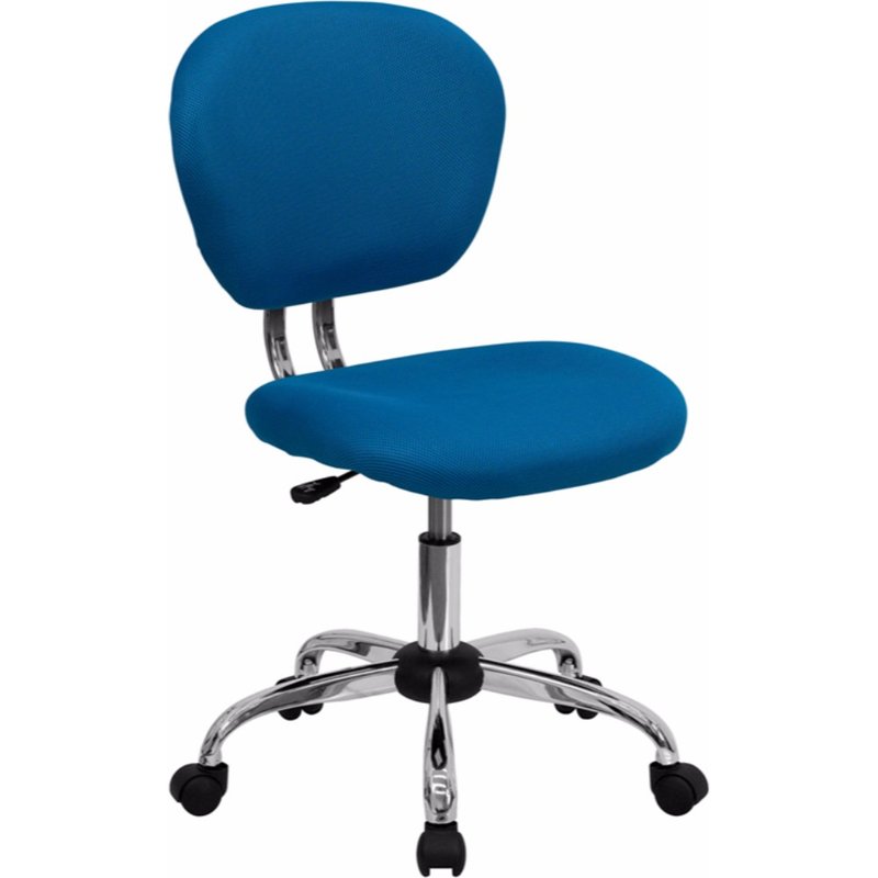 Offex Mid-back Turquoise Mesh Padded Swivel Task Office Chair With Chrome Base