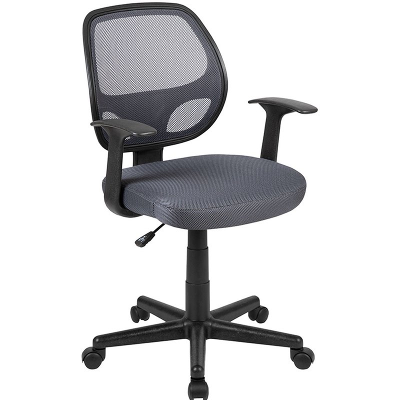 Offex Fundamentals Mid-back Gray Mesh Swivel Ergonomic Task Office Chair With Arms, Bifma Cert