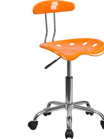 Offex Vibrant Orange and Chrome Swivel Task Office Chair with Tractor Seat product