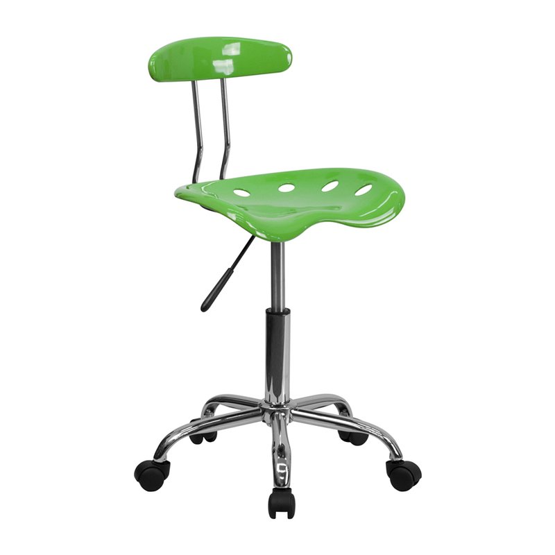 Offex Vibrant Spicy Lime And Chrome Swivel Task Office Chair With Tractor Seat
