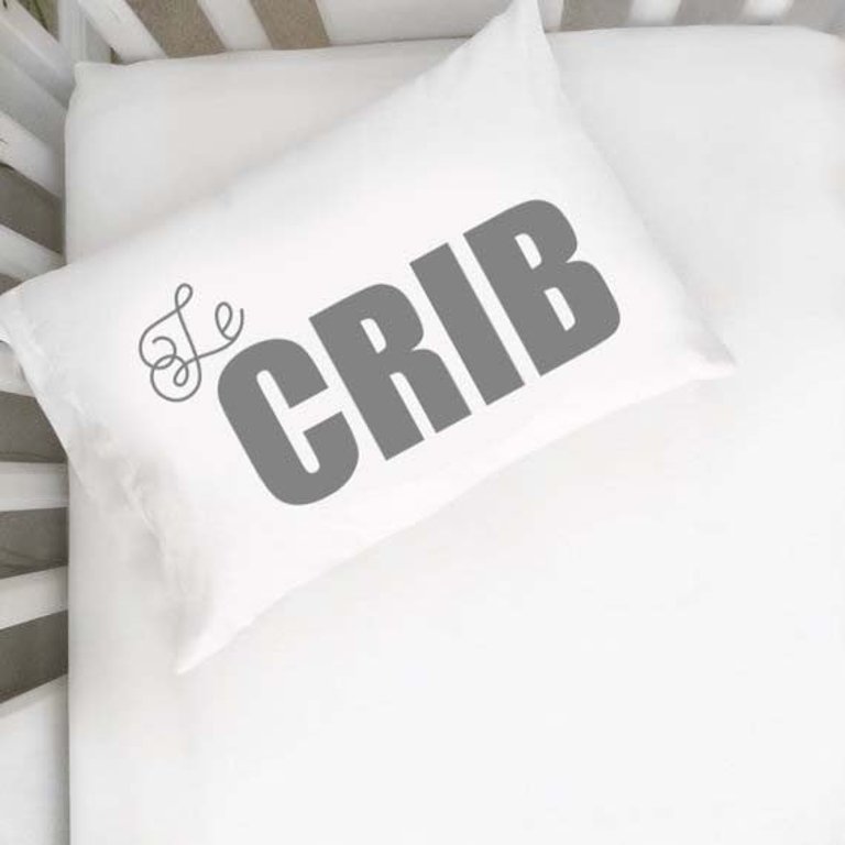 Le Crib More Colors Cursive Toddler Pillowcase - Gray