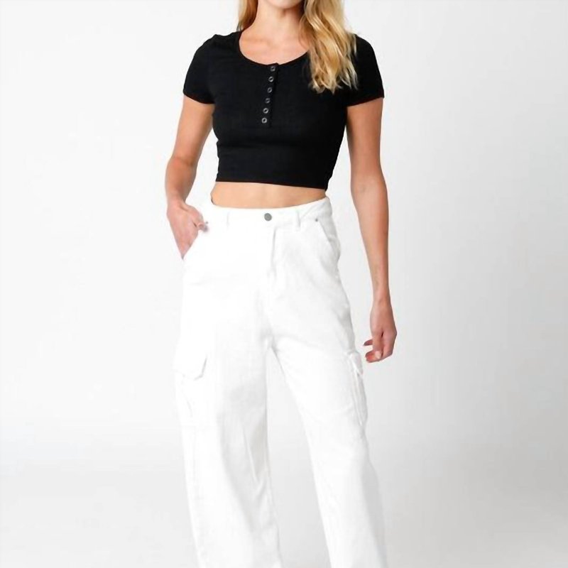 Shop Olivaceous Lara Cargo Pants In White