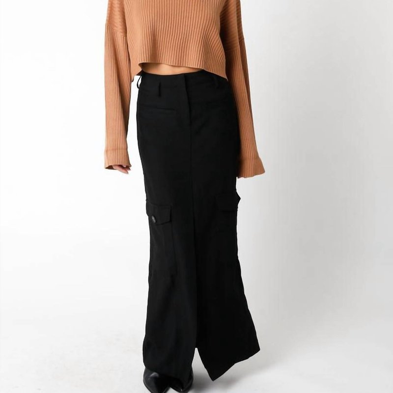 Shop Olivaceous Ribbed Bell Sleeve Sweater In Brown