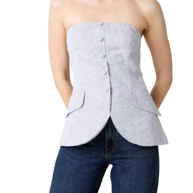 Shop Olivaceous Strapless Top In Grey