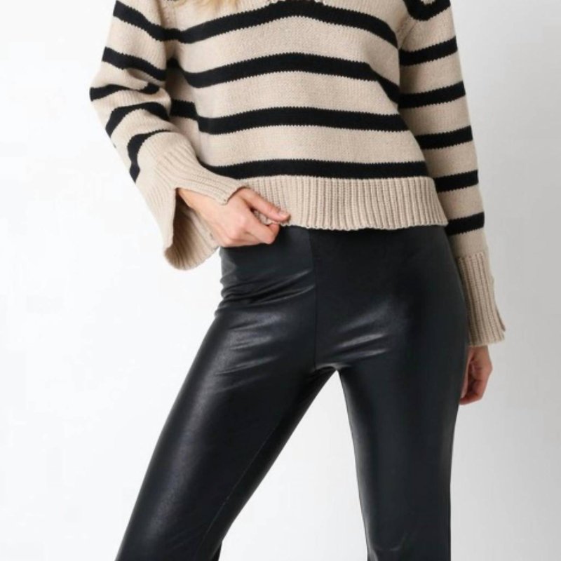 Shop Olivaceous Striped Sweater In Brown