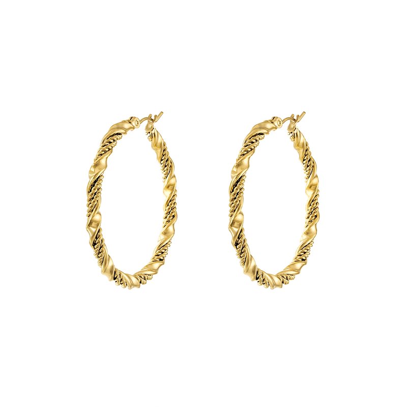 Olivia Le Alene Textured Hoop Earrings In Gold