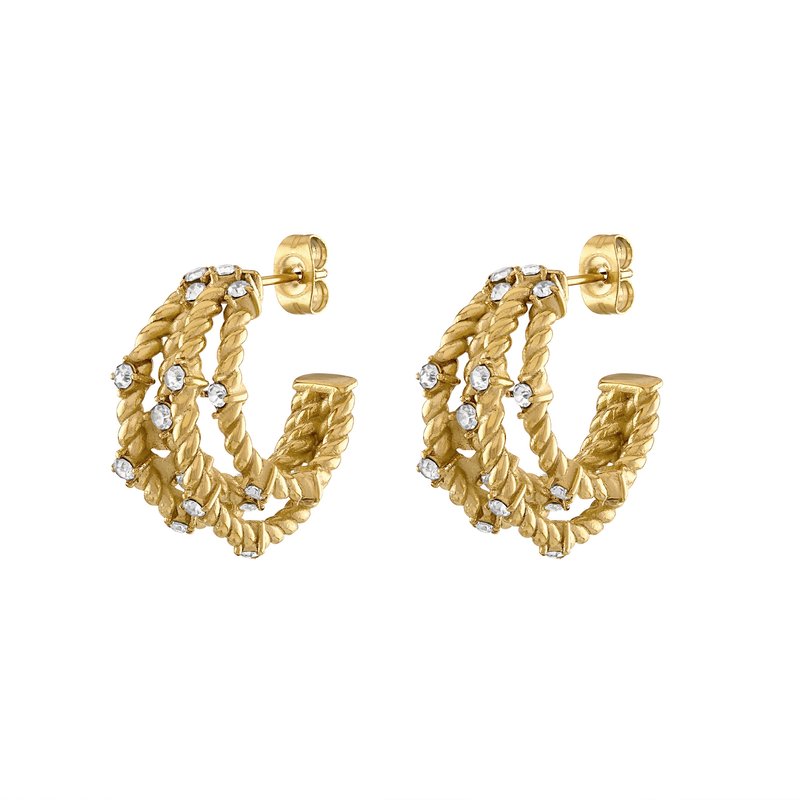 Olivia Le Ava Braided Dome Earrings In Gold