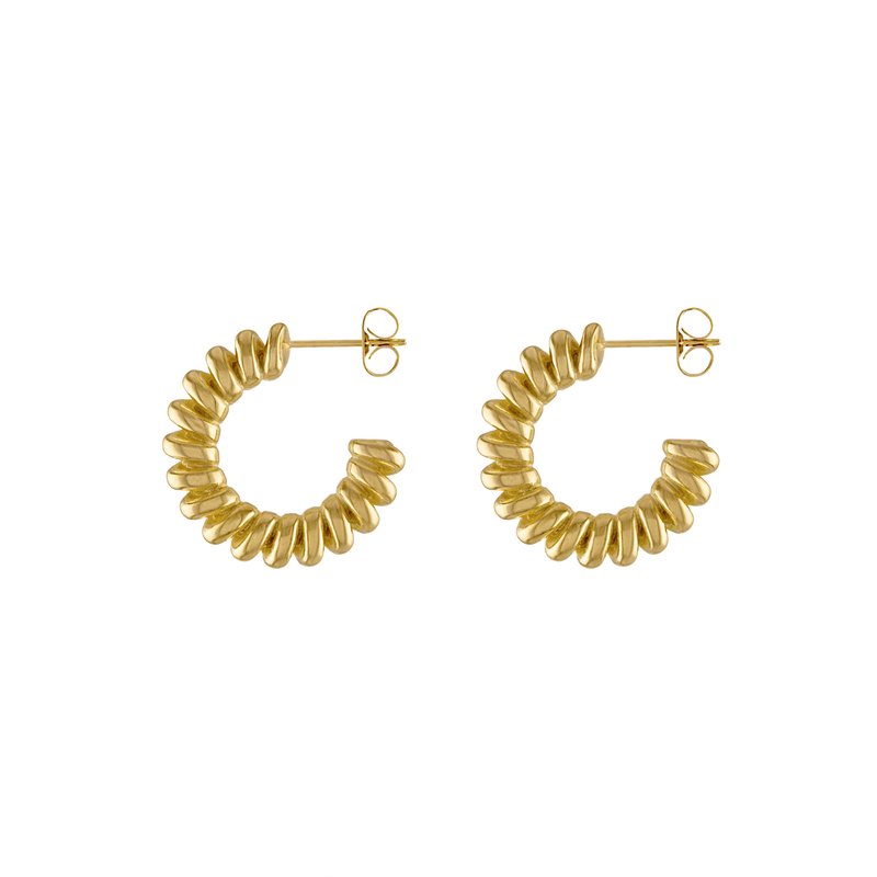 Olivia Le Belle Textured Hoop Earrings In Gold