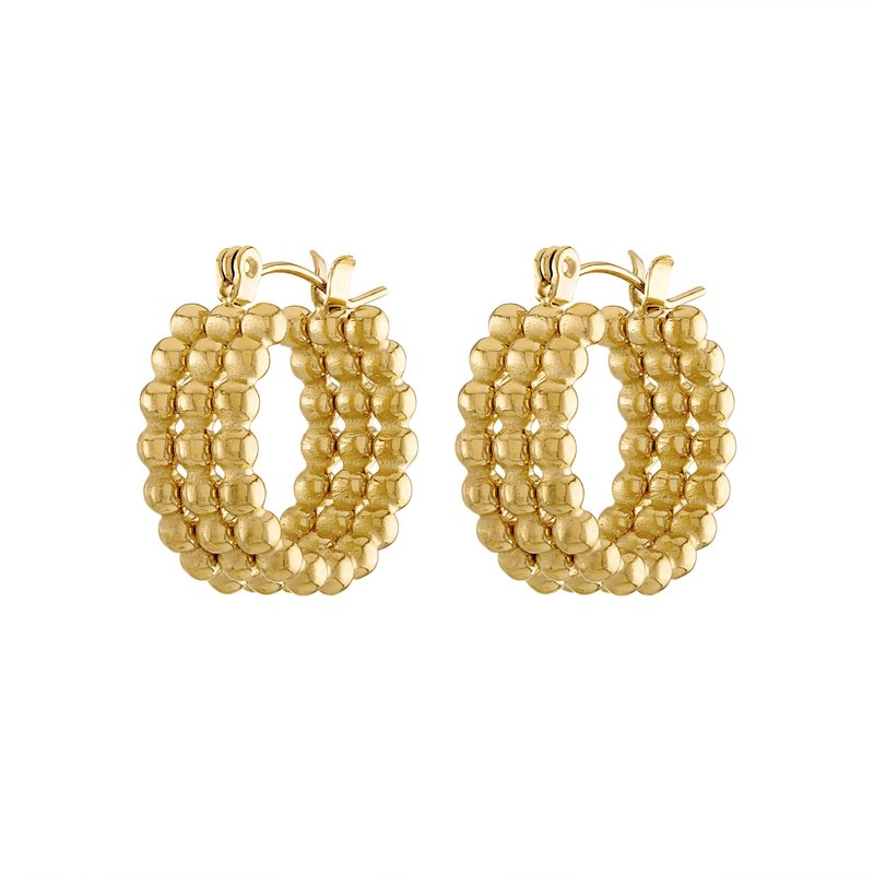 Olivia Le Billie Jean Bold Beaded Hoop Earrings In Gold