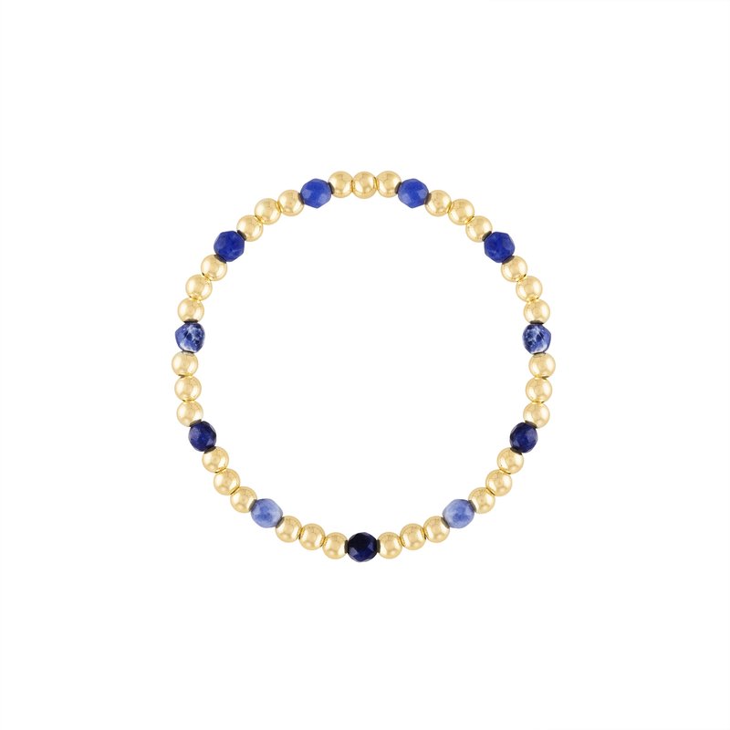 Olivia Le Blue Sodalite Gemstone Gold Bubble Bead Bracelet