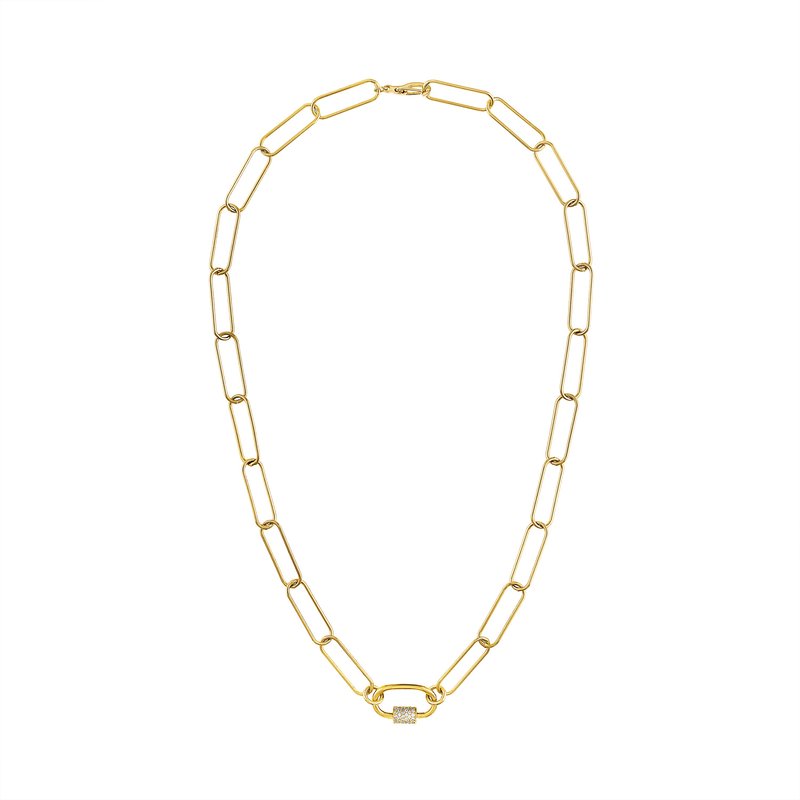 Olivia Le Cara Paperclip Necklace In Gold