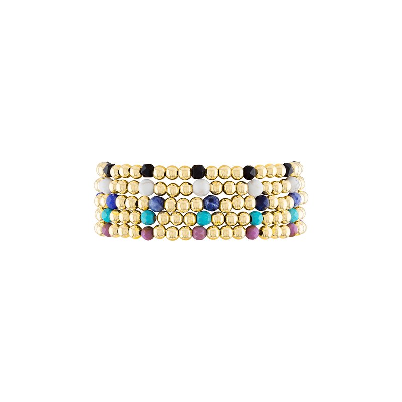 Olivia Le Cinco De Stack Bracelet Set In Gold