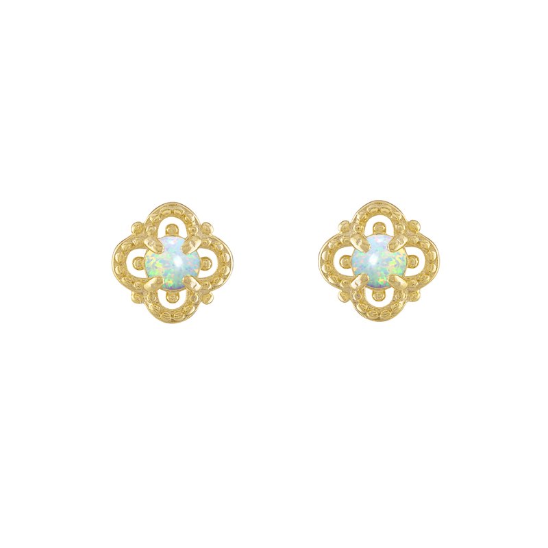 Olivia Le Cleo Opal Stud Earrings In Gold