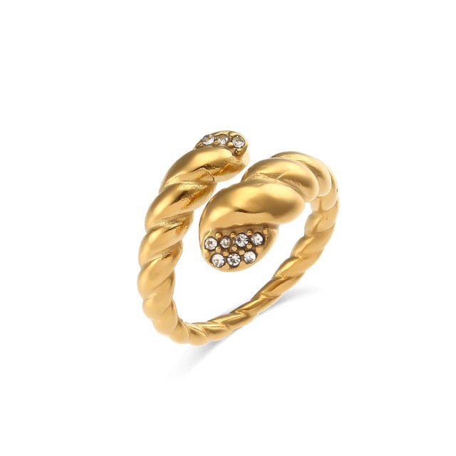 Olivia Le Cleo Snake Ring In Gold