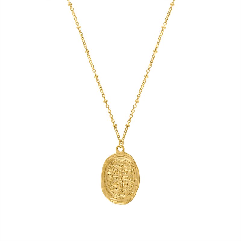 Olivia Le Demetria Oval Coin Necklace In Gold