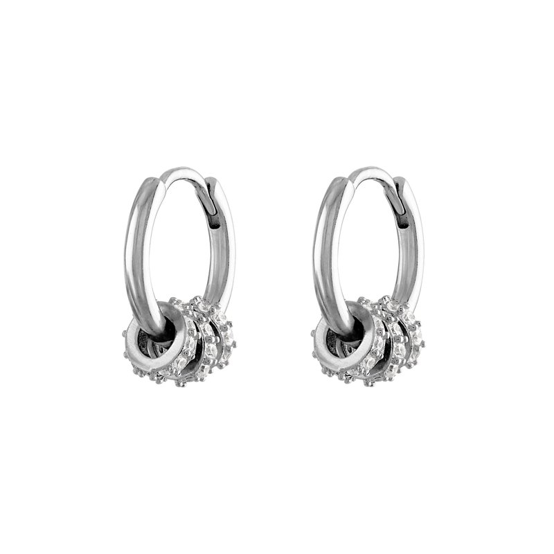 Olivia Le Emma Convertible Pave Hoop Earrings In Grey
