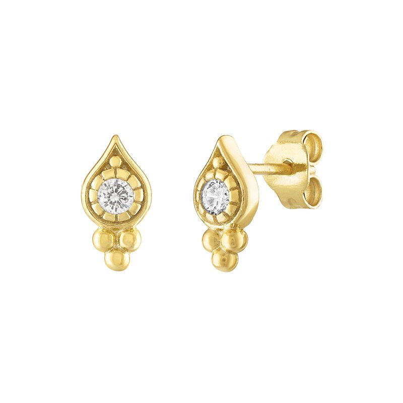 Olivia Le Esme Raindrop Stud Earrings In Gold
