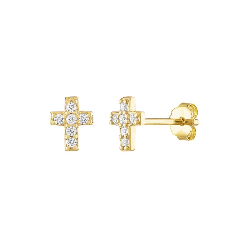 Shop Olivia Le Faith Pave Stud Earrings In Gold