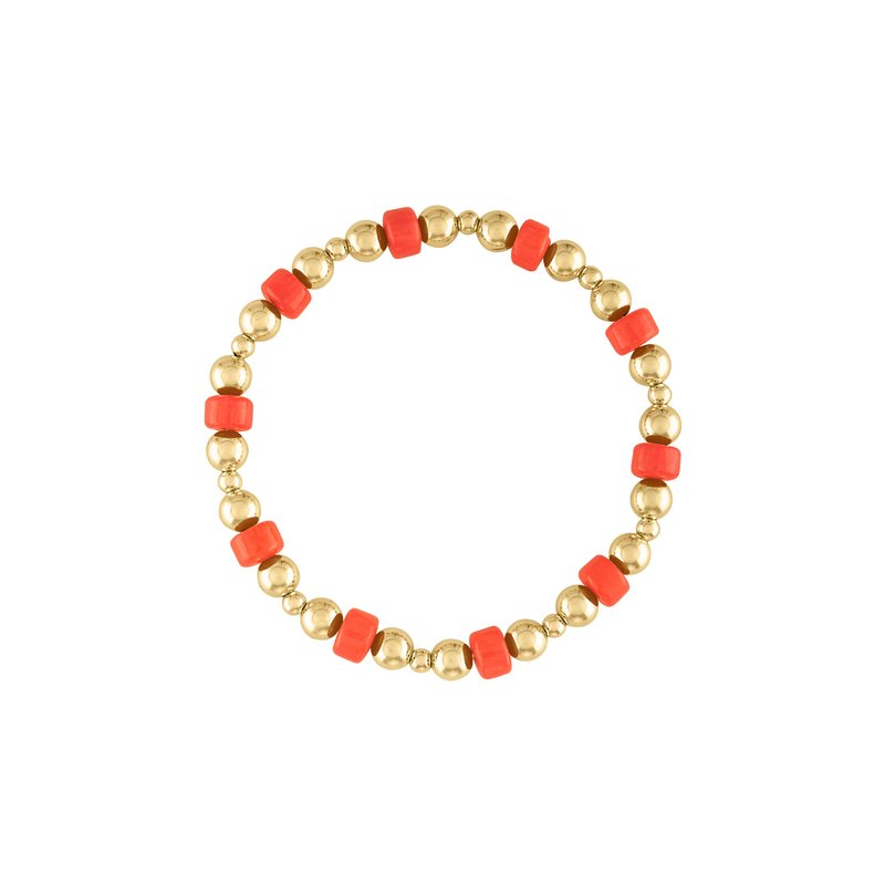 Olivia Le Flora Coral Heishi Bracelet In Gold