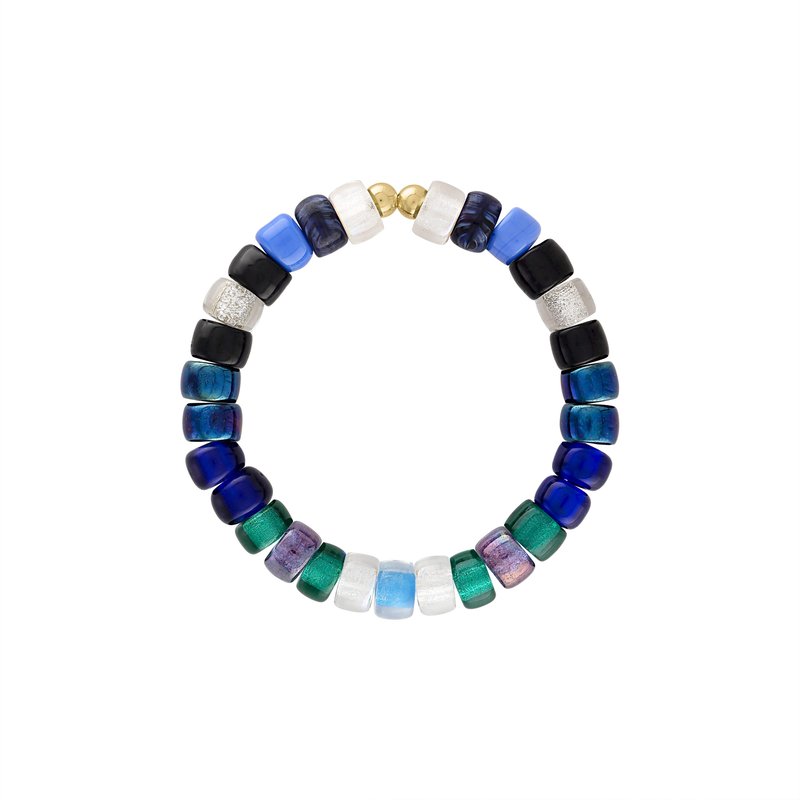 Olivia Le Galaxy Glass Bead Bracelet In Blue