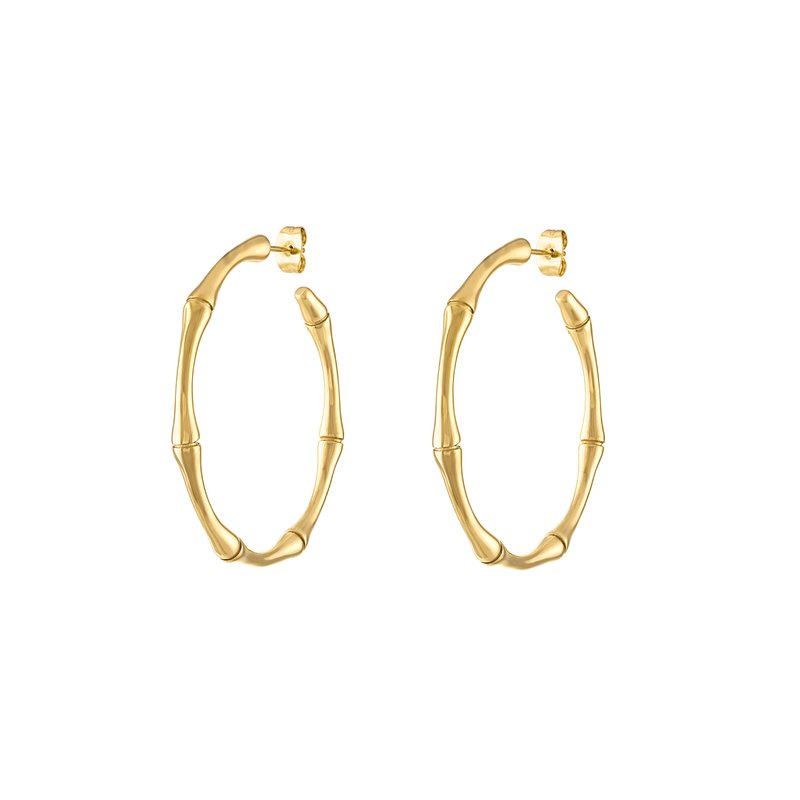 Olivia Le Gianna Bamboo Hoop Earrings In Gold
