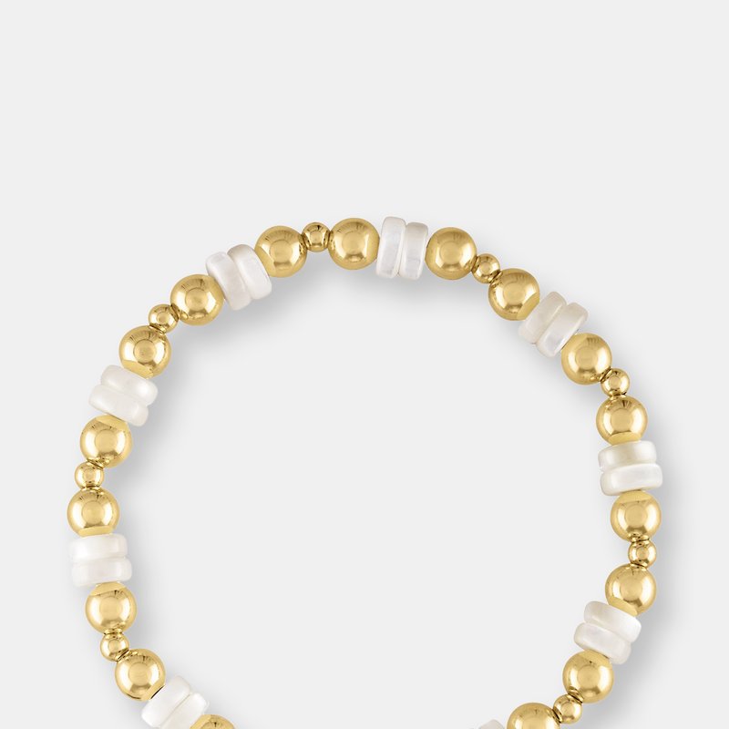 Olivia Le Harper Pearl Heishi Bracelet In Gold
