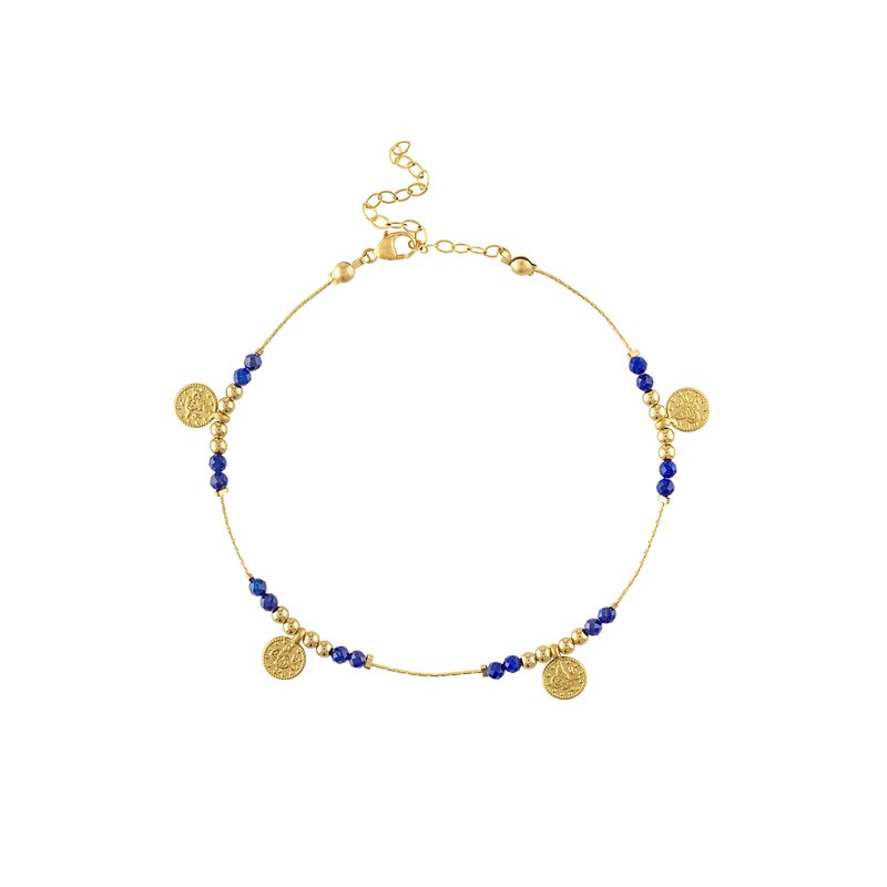 Olivia Le Journey Lapis Lazuli Anklet In Gold