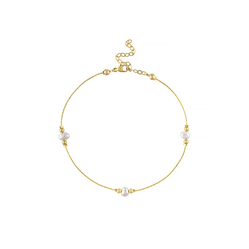 Olivia Le Journey Pearl Anklet In Gold