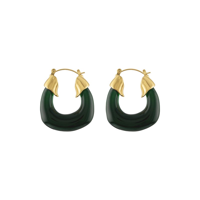 Shop Olivia Le Kylie Acrylic Hoop Earrings In Black