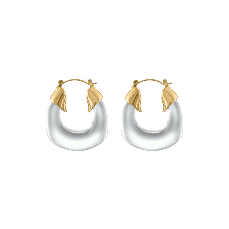Olivia Le Kylie Acrylic Hoop Earrings In White