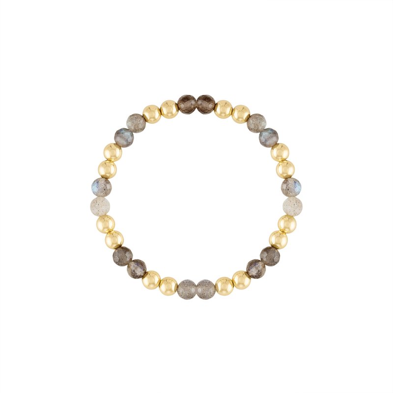 Olivia Le Labradorite Power Gem Gold Bubble Bracelet In Brown