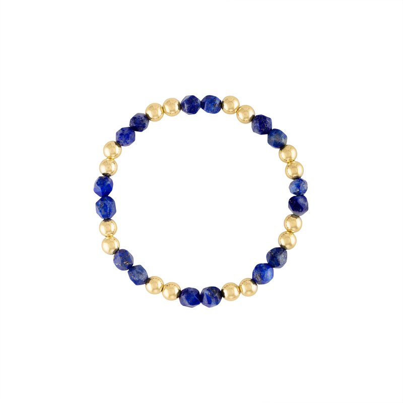Olivia Le Lapis Lazuli Power Gem Gold Bubble Beaded Bracelet In Blue