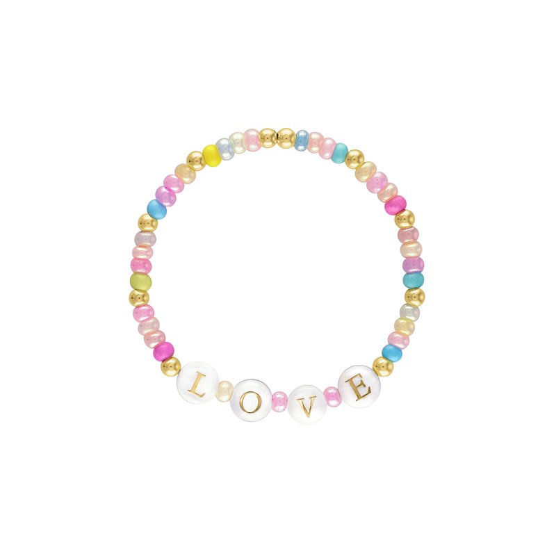 Olivia Le Love Pearl Pastel Beaded Bracelet In Pink
