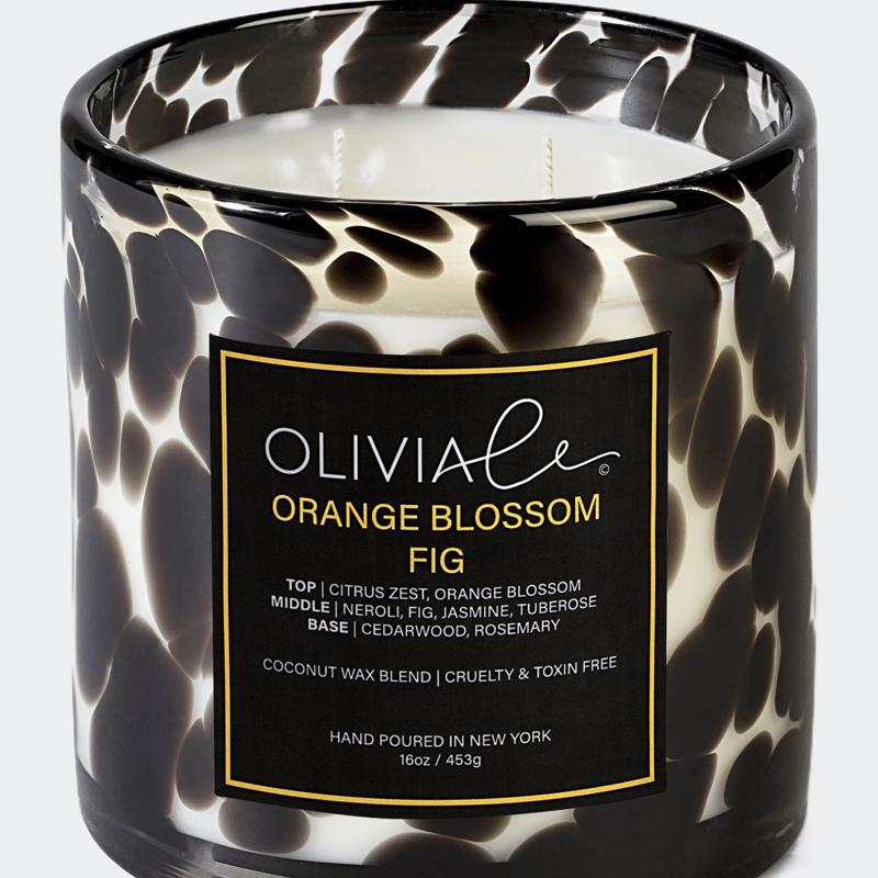 Olivia Le Luxury Scented Non Toxic Candle In Leopard Glass
